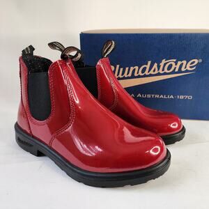 NEW Blundstone Girls 2255 Chelsea Boots Red Patent Kids Girls UK 3 4T